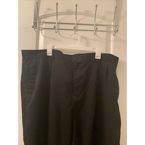 Carolina Bay Men's Pleated Front Casual Dress Pants Pockets Size 46x32 Black - Picture 2 of 16